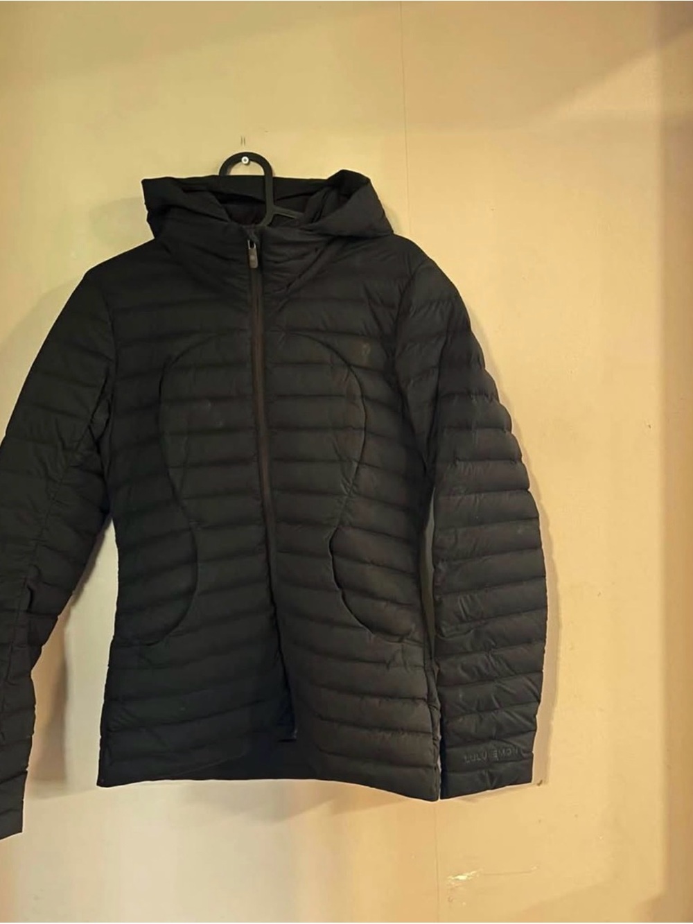 lululemon athletica Black Quilted Hooded Puffer Jacket